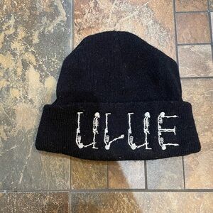 Black 'ULUE' Skeleton Knit Beanie - Kids Accessories